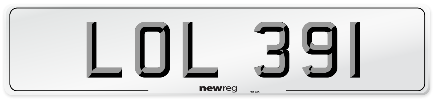 LOL 391 Number Plate from New Reg
